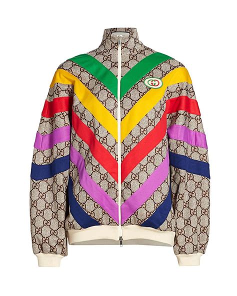 gucci rainbow track jacket|Gucci track jacket women.